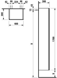����� ��������� Laufen ILBAGNOALESSI ONE 4.5801.2.097.630.1 (400�300�1700) ����������, �����, 2 �����, ����