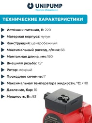 ����� �������������� UNIPUMP UPC 25-60 180, 93 ��, ����� 6�, 68 �/���, � �������