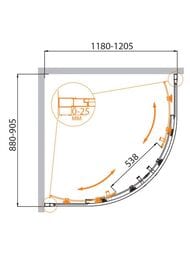 ������� ������ CEZARES MOLVENO (1180-1205x880-905�1950) RH-2-120/90-C-Cr-IV ������ �����/����