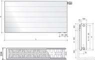 Радиатор стальной PURMO Ramo Ventil Compact тип22 ВШГ:500х500x102   нижн. подкл. 1/2" 911 Вт