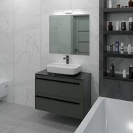 Тумба под раковину La Fenice Elba Twin Grigio 80 см (776х469х613) серая матовая FNC-01-ELB-G-80-2