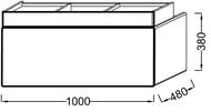 Тумба под умывальник Jacob Delafon TERRACE (1000х480х380) EB1187-G1C, 2 ящика, белый лак