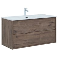 Тумба под умывальник Aquanet Lino 100 1000х520х455 подвесная, 2 ящика, цвет: дуб веллингтон 287545