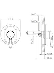 Смеситель для душа Nicolazzi Cinquanta 3406CR75 встраиваемый, ручка El Capitan, хром — изображение 2