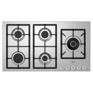 Газовая варочная панель Korting HG 997 CTX (890х510) 5 конфорок (1 вок), нерж. сталь