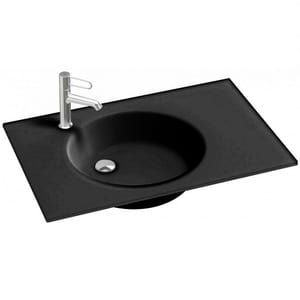 Раковина Jacob Delafon Odeon Rive Gauche 80см с 1 отверстием, черный матовый EB2562-DE2