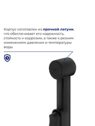 Смеситель встраиваемый IDDIS SPRING с гигиеническим душем, круглый, черный матовый 003BLR0i08