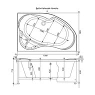 Ванна акриловая Aquanet CAPRI 160х100 правая асимметричная, без гидромассажа, без обвязки 203915