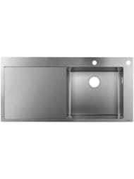 Мойка из нержавеющей стали Hansgrohe S71 43307800 (1045х510) отвер.под смес., сталь — миниатюра 1