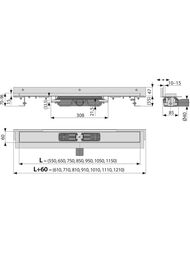   Alcaplast APZ104-1050 Flexible Low c  L=1050 H=55 .,   