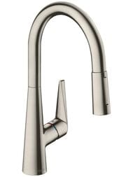 Смеситель Hansgrohe Talis M51 для кухни 200 вытяжной поворотный излив сталь 72813800 — миниатюра 1