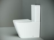 Унитаз-компакт Ceramicanova CUBIC без ободка 840х380х640 сиденье микролифт, белый CN1803-B+CN1803-T
