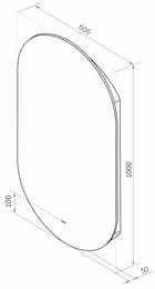 Зеркало Континент Fleur (600х1000) ореольная LED подсветка 2700К, бесконтактный диммируемый сенсор