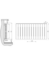 Радиатор биметаллический RIFAR Supremo 350 (425х1120х90) 14 секций, бок.подкл, 2100 Вт, белый — изображение 4