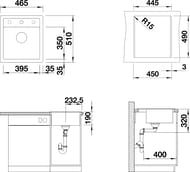 ����� ������������ BLANCO Dalago 45 ���� (465�510) �������������, ������ 3 1/2" �������