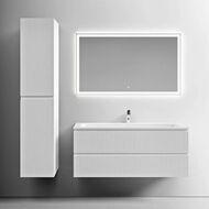 Тумба под раковину SANCOS Snob T (1195х445х500) подвесная, два ящика, белый матовый SNT120W