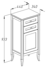 Комод Opadiris Мираж (440х340х933) правосторонний, напольный, светлый орех 00-00000048