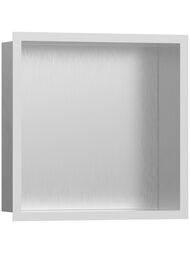 Шкаф-ниша Hansgrohe XtraStoris Individual 56097700 300х300х100 рама матовый белый/короб шлиф.сталь — миниатюра 1