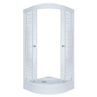 Душевой уголок Triton Стандарт А (100х100х205) 1/4 круга, низкий поддон, узор полосы DK164_2