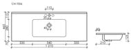 Раковина накладная Ceramicanova Element 1210х465х180 перелив, отв. под смеситель, белый CN7006