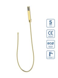 Душевой комплект BelBagno LUCE LUC-DFS-ORO лейка, шланг, держатель, золото — изображение 2