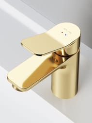 Смеситель AM.PM X-Joy F85A02199 100 мм, для умывальника, однозахватный, фиксированный излив, золот — изображение 9