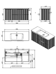 ����� ��� �������� Caprigo RAIN-Smalty 120 (1166�446�550) 2 ����� 1 ����� �� 36517Leml-050.000.00.20