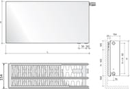 Радиатор стальной PURMO Plan Ventil Compact тип33 ВШГ:500х500x152 нижн. подкл. 1/2" 1261 Вт