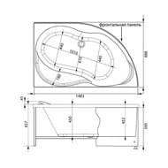 Ванна акриловая Aquanet GRACIOSA 150х90 правая асимметричная, без гидромассажа, без обвязки 203941