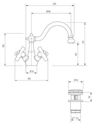 ��������� ��� ���� Migliore PROVANCE � ������ �������� click-clack, �����/������ ML.PRO-8844.DO