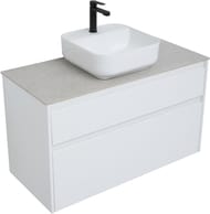 Тумба под раковину Aquanet Nova Lite 100 242581 (966х435х562) подвесная, 2 ящика, белый глянец