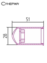 Модуль скрытого подключения для МЭМ СУНЕРЖА d 28 мм, нерж. сталь 00-1522-0028