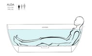 Ванна отдельностоящая Salini Alda S-Sense 1780х920х580 иск. камень, белый глянцевый 101911G