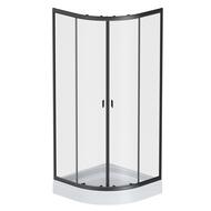 Душевой уголок AM.PM X-Joy Twin Slide (80х80х185) профиль мат. черный/прозрачное W88G-205-080BT64