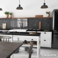 Настенная плитка EQUIPE MANACOR Black (100х100) черная (кв.м.)
