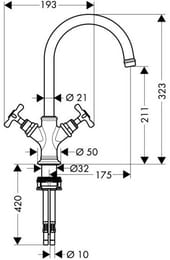 ��������� Axor Montreux 16502 ��� ����������� ������������� �������, �/�, ���������� ����� 175 ��