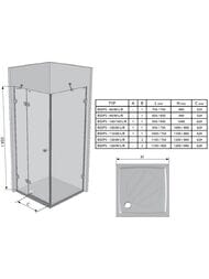 ������� ������ RAVAK BRILLIANT BSDPS-100/100L (995�995�1950) ��������� �����, ������, ����+Transp
