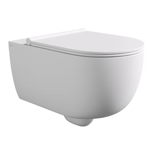 Унитаз подвесной Alice Unica 550х350х345 покрытие Aliglaze+, безободковый, белый мат. 32240109+FIX10