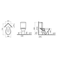 Унитаз-компакт угловой Vitra Arkitekt (360х760х815) с сиденьем,антиб. покр.,гориз. вып.9754B003-7200