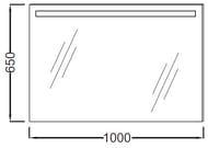 Зеркало Jacob Delafon PARALLEL/LINE EB1416 (1000х30х650) антипар, подсветка,инфракрасный выключатель