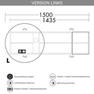 ���������� ���� Burgbad Coco 1500�700�170 �����, LED�2, 2 ������, ������, ������� SPRM150LF3951