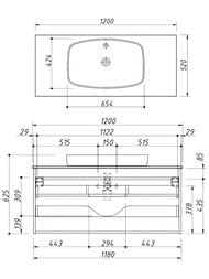����� ��� �������� Caprigo ������ (1200�625�520) 2 �����, ���� ��� ������ BAL 120-1007