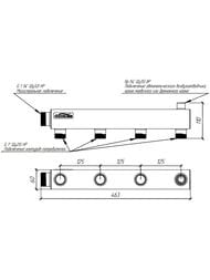 Распределительный коллектор Gidruss DMSS-32-25x4, магистраль 1 1/4", 4 контура 1", воздухоотвод 1/2 — изображение 2