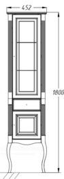 Пенал Opadiris Лаура (452х370х1800) правосторонний, напольный, белый мат./золотая патина Z0000006524