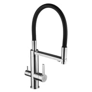 Смеситель для кухни Swedbe Selene Plus 8440 гибкий излив, канал для фильтрованной воды, черный/хром