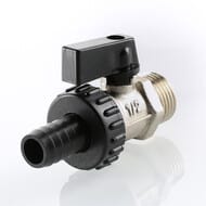 Кран дренажный VALTEC 1/2" НАР. со штуцером, черная рукоятка VT.430.N.04
