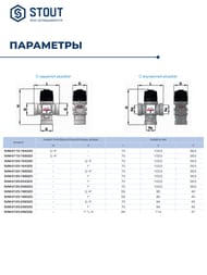 Термостатический смес. клапан STOUT для систем отопления и ГВС 3/4" ВР 20-43°С KV 1,6 м3/ч
