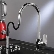Смеситель AM.PM Like для кухни F8012000 с вытяжным поворотным изливом, хром