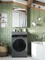 Уценка!Раковина Aquaton Рейн 60 1A72103KRW210 600x500x138 из литого мрамора для стир. машины, графит