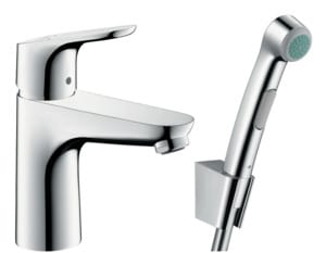 Смеситель Hansgrohe Focus 31927000 для умывальника, с гиг.душем сливной клапан Push-Open 1 1/4